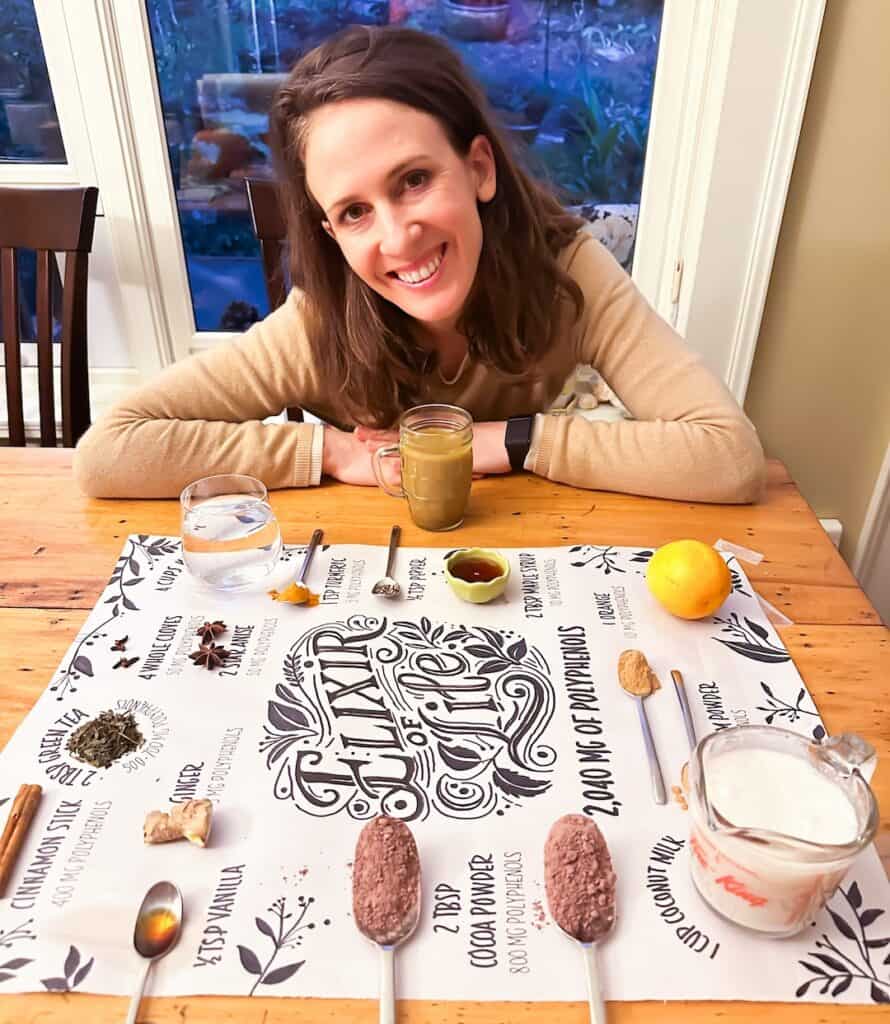 Jen of Longevity Bender with Elixir of Life hand lettered recipe